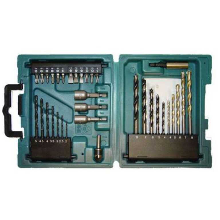Набор Makita D-36980 (сверла: п/мет 7шт п/дер 5 шт  п/бет 5 шт зенкер биты 12шт торц ключи 3 шт