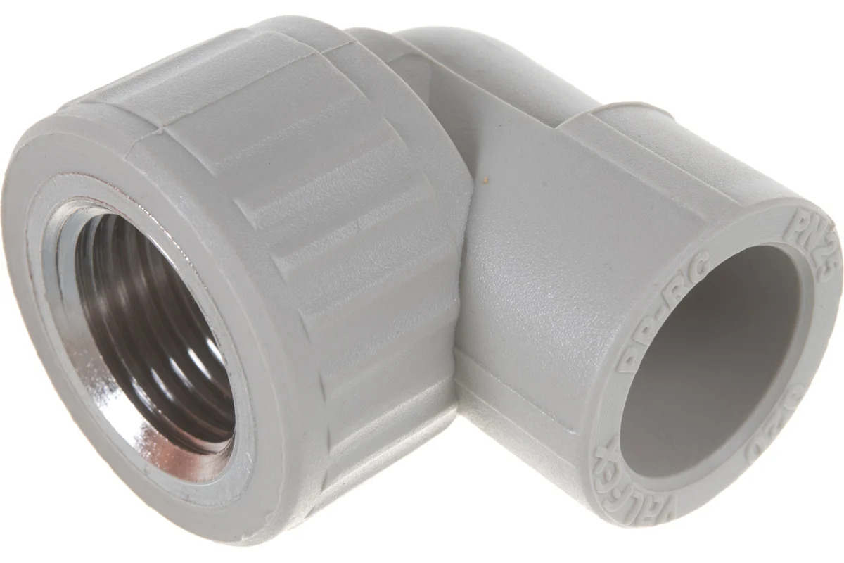 Угольник PP-R серый комбинир. ВР Дн 20х1/2" VALFEX