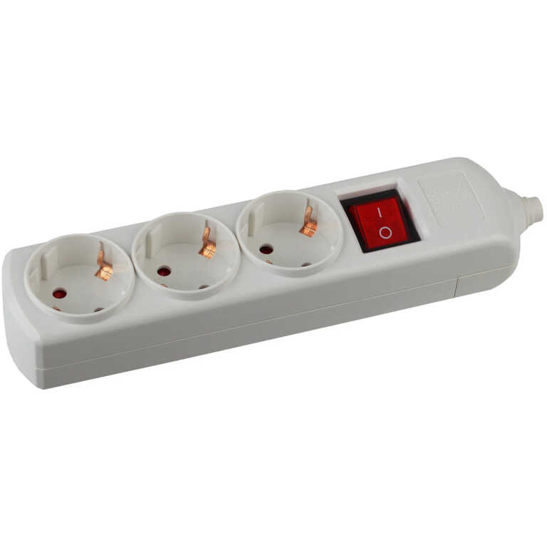 Колодка 3гн с З/К с выкл белая 16А KX-3es ЭРА