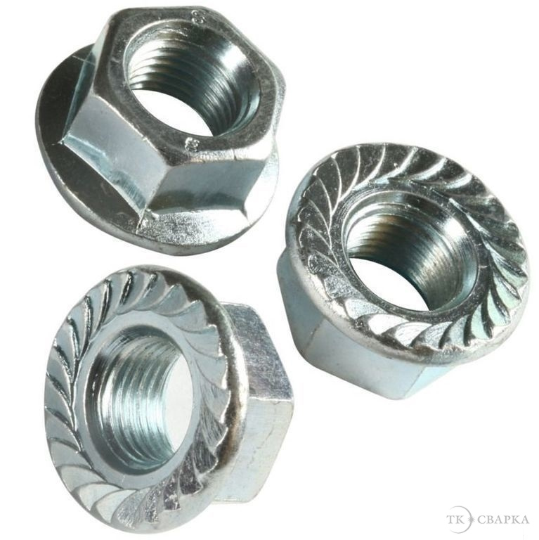 Гайка шестигранная с фланцем (DIN 6923) М8 (фасовка 4 шт) ХВАТ