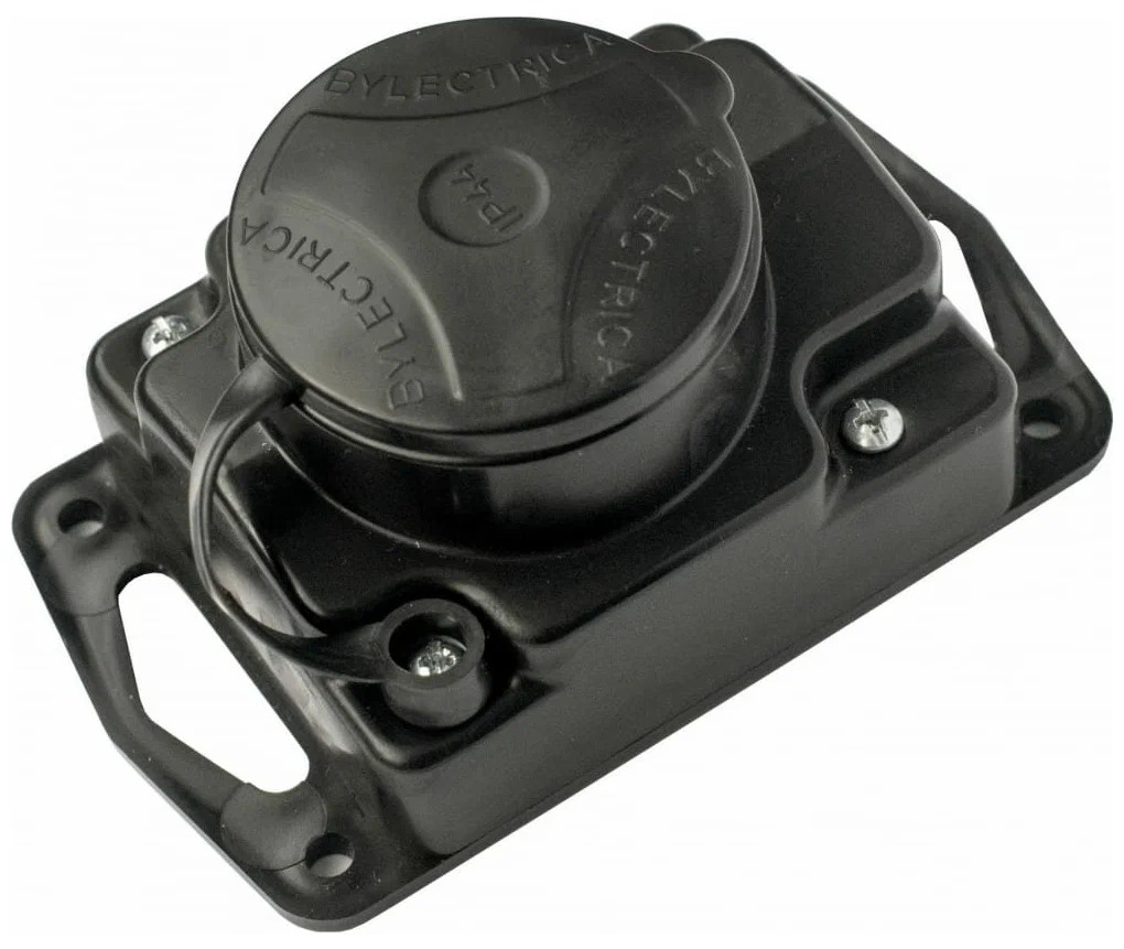 Колодка 1гн с 3/К черная каучук IP44 Беларусь