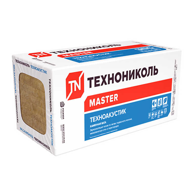Плита минераловатная ТЕХНОАКУСТИК 1200х600х50 (8шт)
