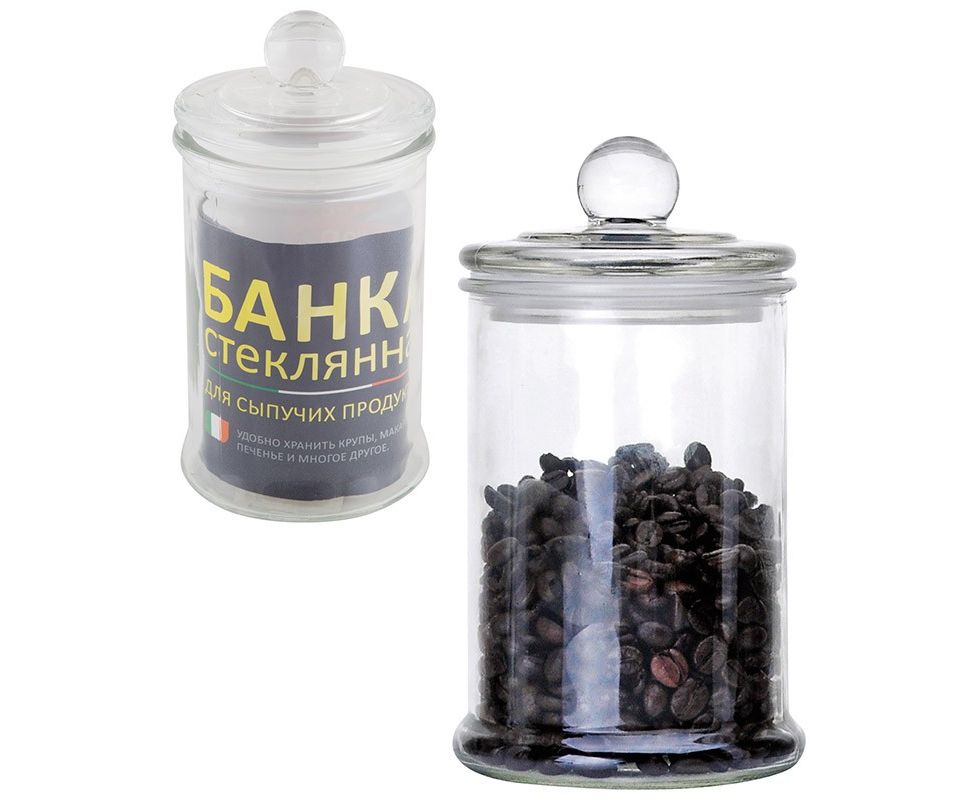 Банка д/сыпучих продуктов Mallony BANCA, 0,75л, с крышкой, стекло 3601