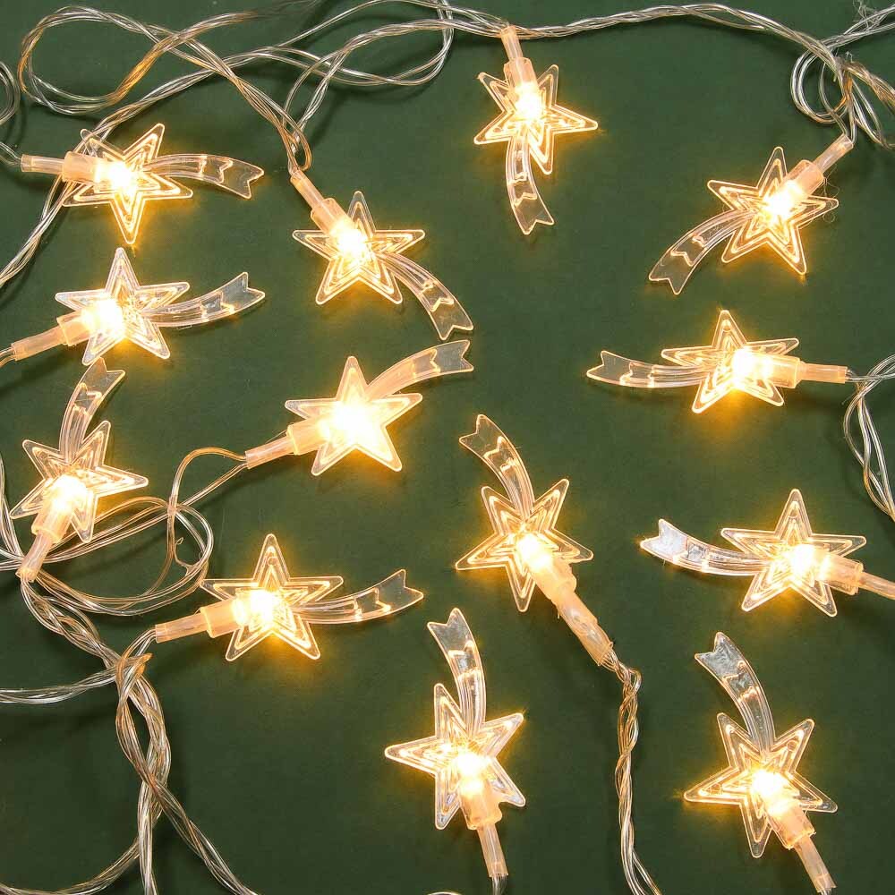 Гирлянда эл. насадка "Комета" 5м, 20LED, шампань, пост.св, ПВХ проз, 220В СНОУ БУМ