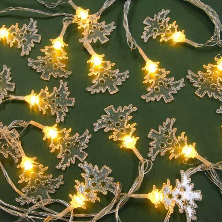 Гирлянда эл. насадка "Елочка" 5м, 20LED, шампань, пост.свеч, ПВХ проз, 220В СНОУ БУМ