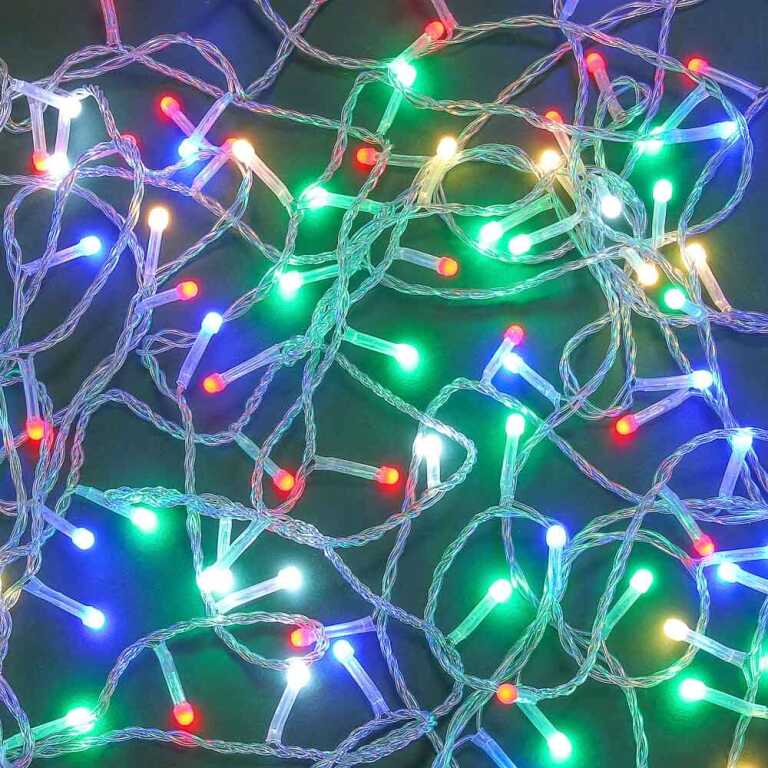 Гирлянда эл. вьюн 10м, 120LED, цветной диод, мульти, 8 реж., ПВХ прозрачный, 220В СНОУ БУМ