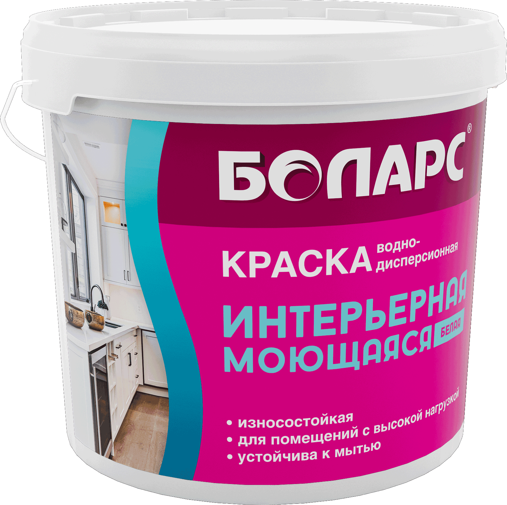 Краска ВД интерьерная моющаяся БОЛАРС (15кг)