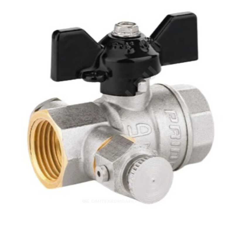 Кран шар. лат. никель RAFTEC Black DN15 (1/2'') В/В бабочка