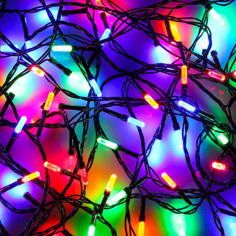 Гирлянда эл. вьюн 9м, 100 LED-призма, яркий мульти, 8 реж, ПВХ черный, 220В СНОУ БУМ