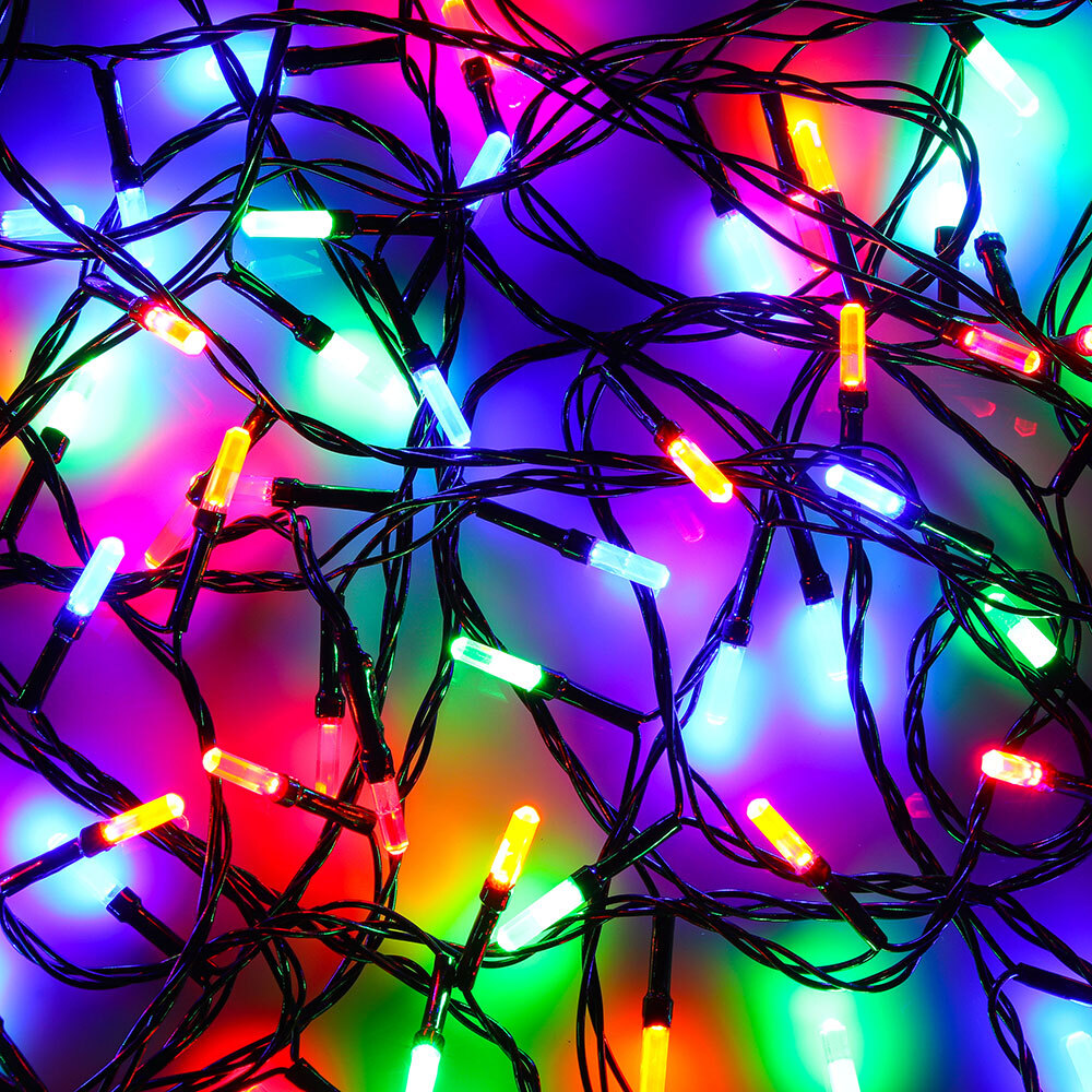 Гирлянда эл. вьюн 9м, 100 LED-призма, яркий мульти, 8 реж, ПВХ черный, 220В СНОУ БУМ Гирлянда эл. вьюн 9м, 100 LED-призма, яркий мульти, 8 реж, ПВХ черный, 220В СНОУ БУМ