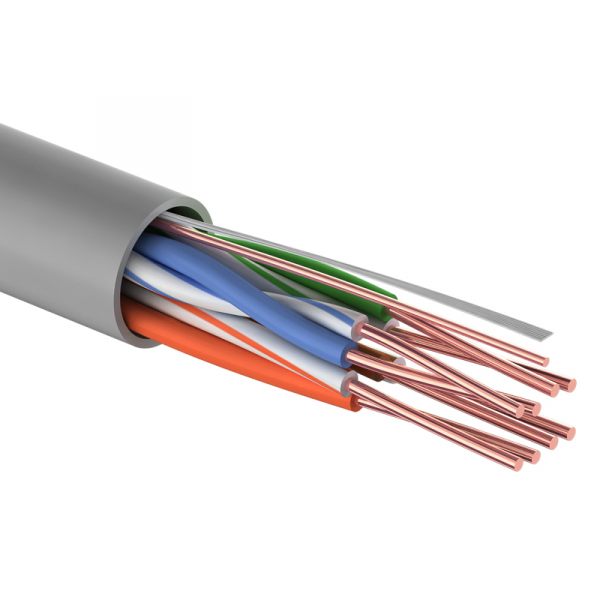 Кабель U/UTP 4PR 24AWG CAT5e PVC информационный (медь) INDOOR SOLID, серый, (50м/бухта) PROconnect Кабель U/UTP 4PR 24AWG CAT5e PVC информационный (медь) INDOOR SOLID, серый, (50м/бухта) PROconnect