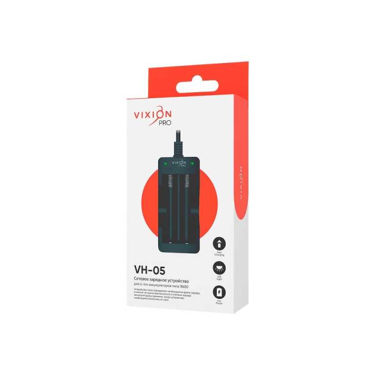 СЗУ VIXION PRO VH-05 для аккумуляторов 18650 (черный)