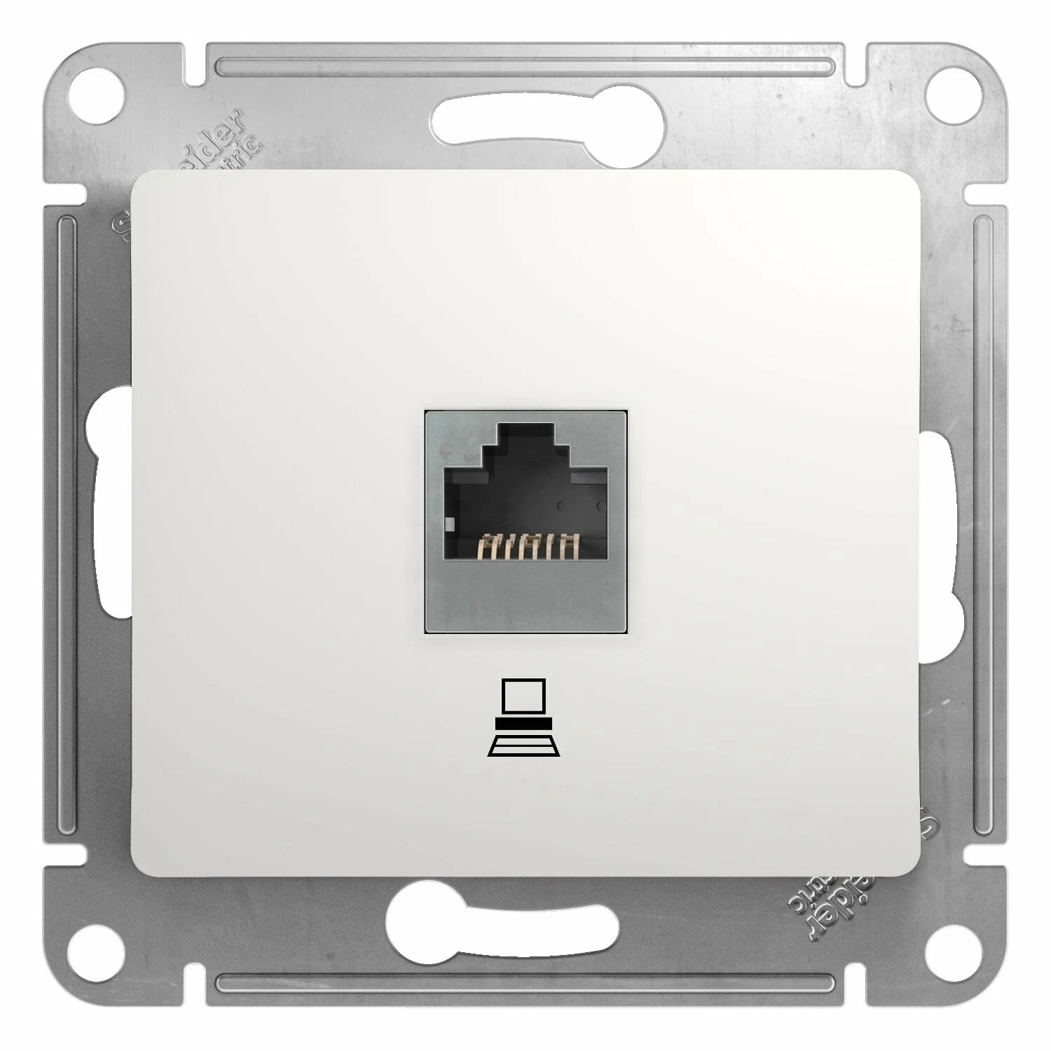 Розетка компьютерная SchE GLOSSA бел RJ45 кат 5Е