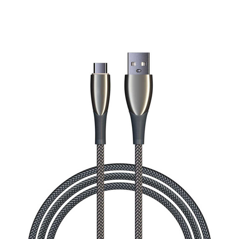 Кабель для зарядки ВСЁГАЗИН Сириус Micro USB 1м 3А Быстрая зарядка QC3.0 штекер металл серый