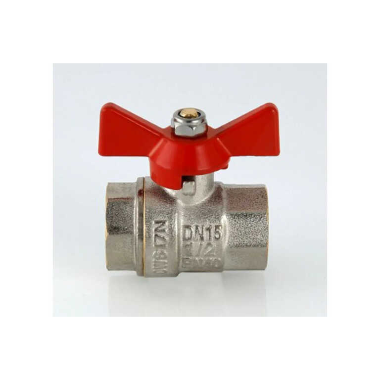 Кран шар. лат. никель RAFTEC Red DN15 (1/2'') В/В бабочка