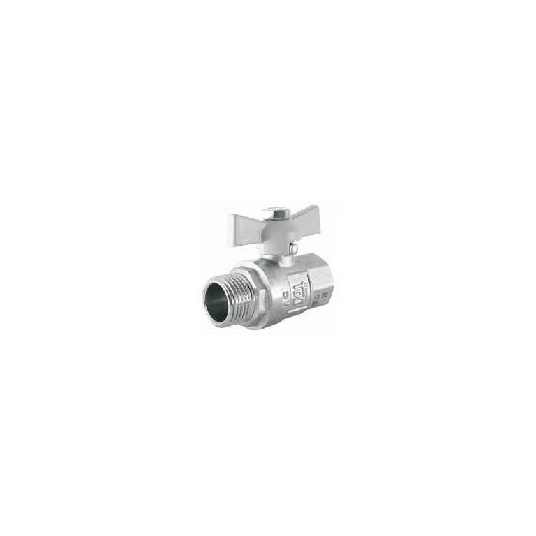 Кран шаровой лат. никель STI MINI Ду15 1/2" Ш/Г бабочка