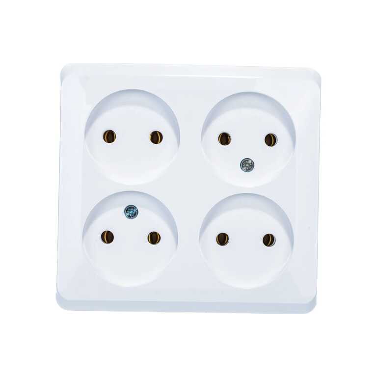 Розетка 4гн без З/К о/у белый 16А IP20 ЭТЮД Systeme Electric (1/7)