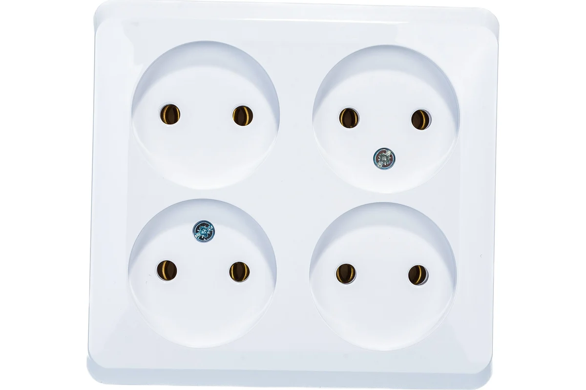 Розетка 4гн без З/К о/у белый 16А IP20 ЭТЮД Systeme Electric (1/7)