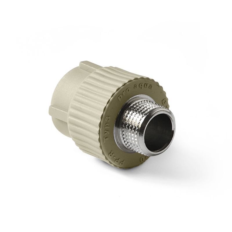 Муфта PP-R комбинированн серый Дн20х1/2 НР Pro Aqua (150/25) Муфта PP-R комбинированн серый Дн20х1/2 НР Pro Aqua (150/25)