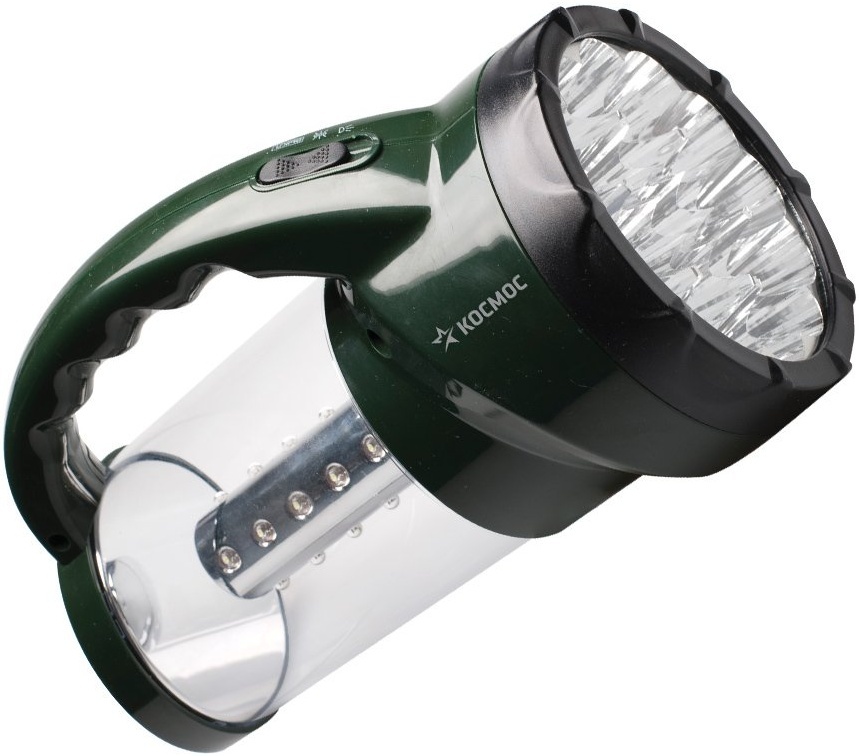 Космос фонарь кемпинговый 2008L-LED (акк. 4V 2Ah) зеленый/пластик,крючок 220v