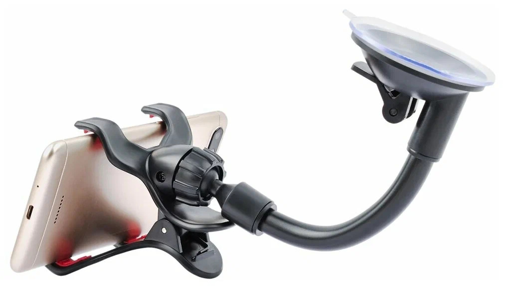 Авто-держатель VIXION PRO VR-2 с прищепкой на гибкой штанге (черный)