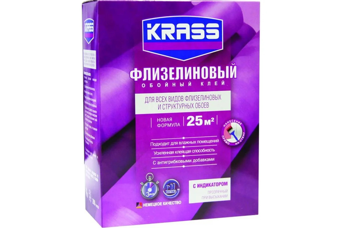 Клей KRASS Флизелиновый для обоев 200г Россия