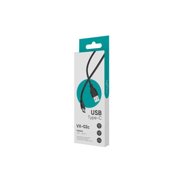 Кабель USB VIXION PRO (VX-02c) Type-C (1м) (черный)
