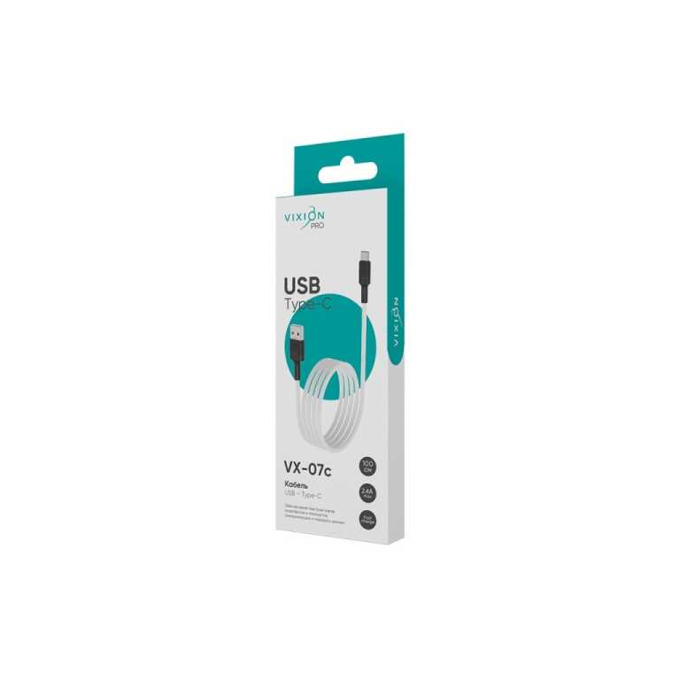 Кабель USB VIXION PRO (VX-07m) microUSB (1м) (белый)