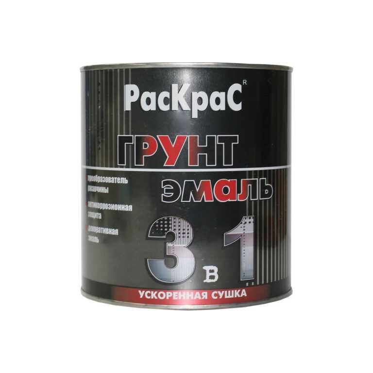 Грунт-эмаль РАСКРАС т/зеленый 3в1 1.9кг КВИЛ RAL6005