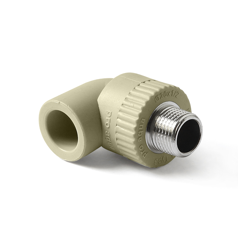 Угольник PP-R серый комбинир. НР Дн 20х1/2" Pro Aqua