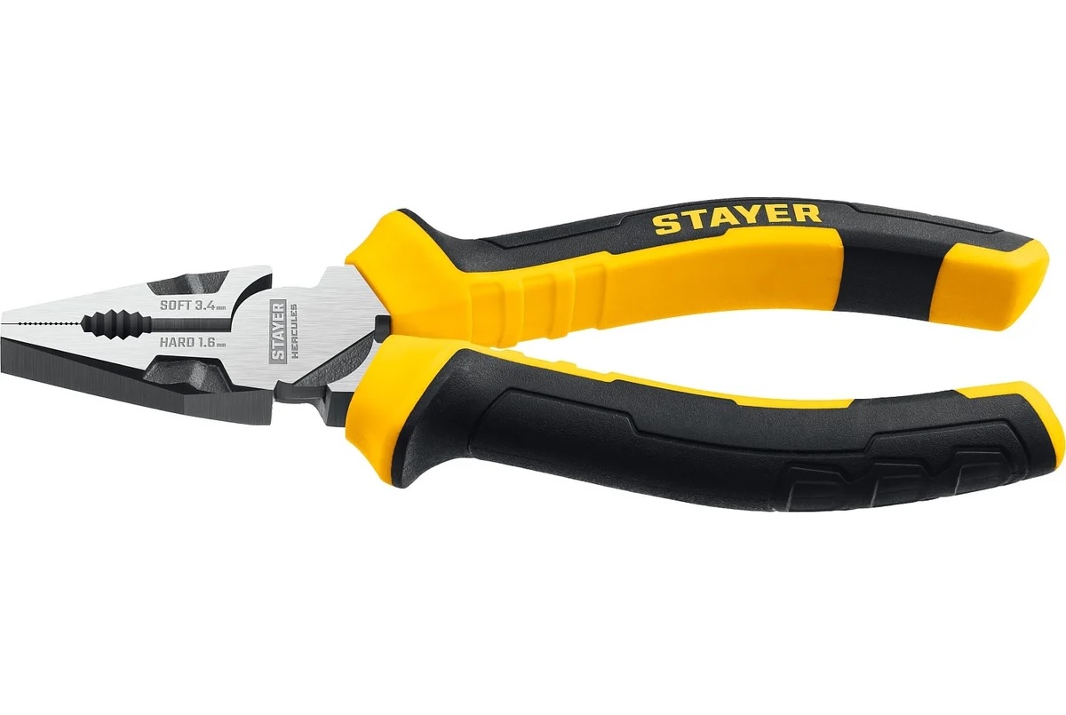 Плоскогубцы 160мм STAYER Hercules CS55 двухкомпонентные рукоятки