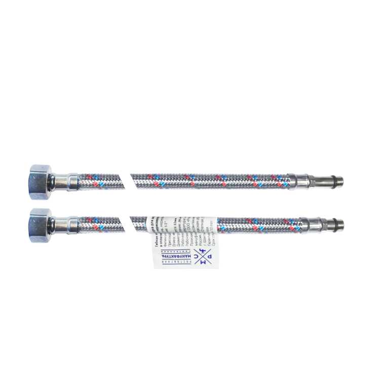 Гибкая подводка для смесителей М10*1/2"  1,0 м.. РМС (силик.оболочка)