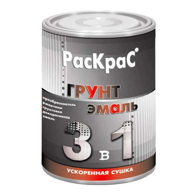 Грунт-эмаль РАСКРАС серая 3в1 1.9кг КВИЛ