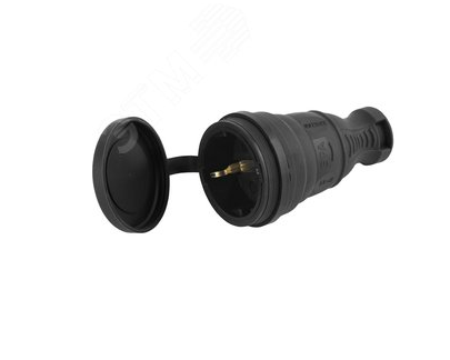 Колодка 1гн с З/К черная каучук с крышкой переносная IP44 R8-B-IP44 ЭРА Колодка 1гн с З/К черная каучук с крышкой переносная IP44 R8-B-IP44 ЭРА