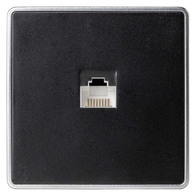 Розетка компьютерная RJ-45 1-местная черная "Сириус"