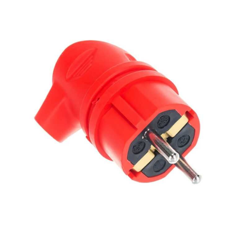 Вилка угловая с З/К красная каучук 16A IP44 V9-RED-IP44 ЭРА