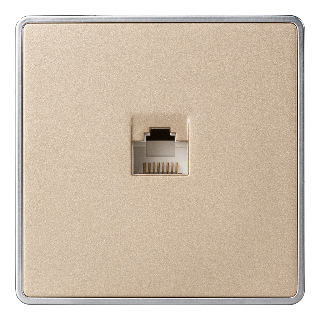 Розетка компьютерная RJ-45 1-местная шампань "Сириус"