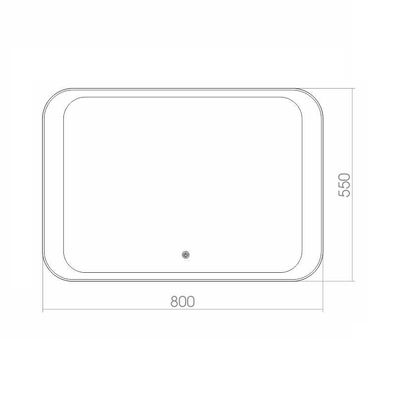 Зеркало AZARIO Индиго 800х550 с LED-подсветкой и диммером, сенсорным выключателем
