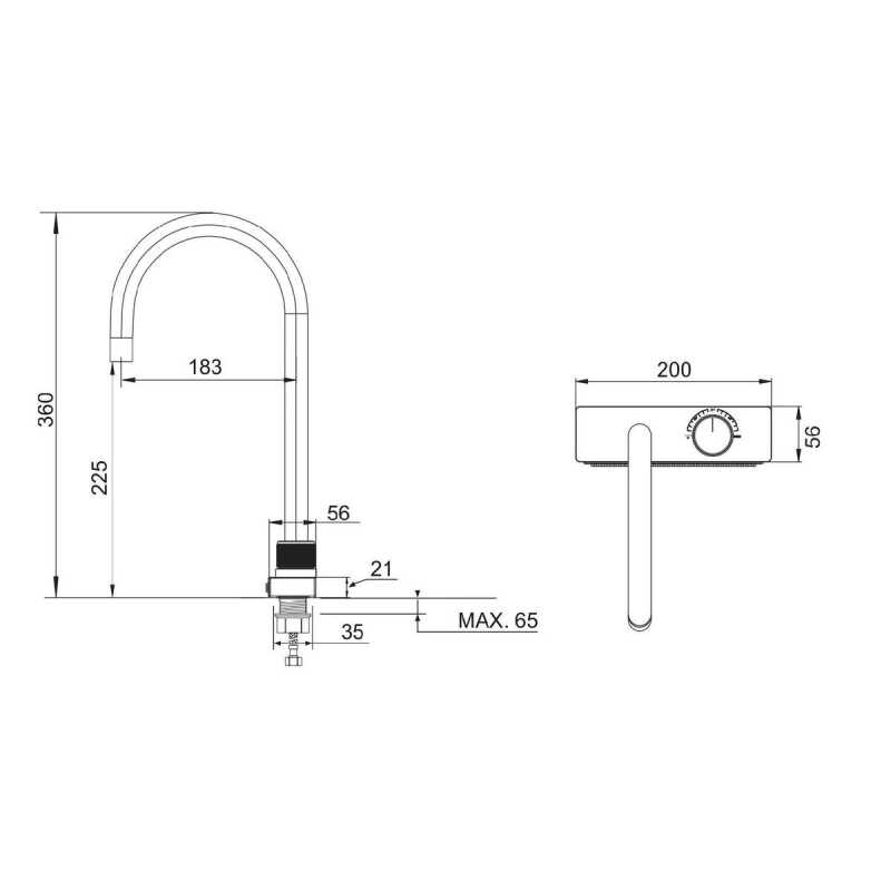 Смеситель для кухни РМС Д35 SUS130PVD-017F
