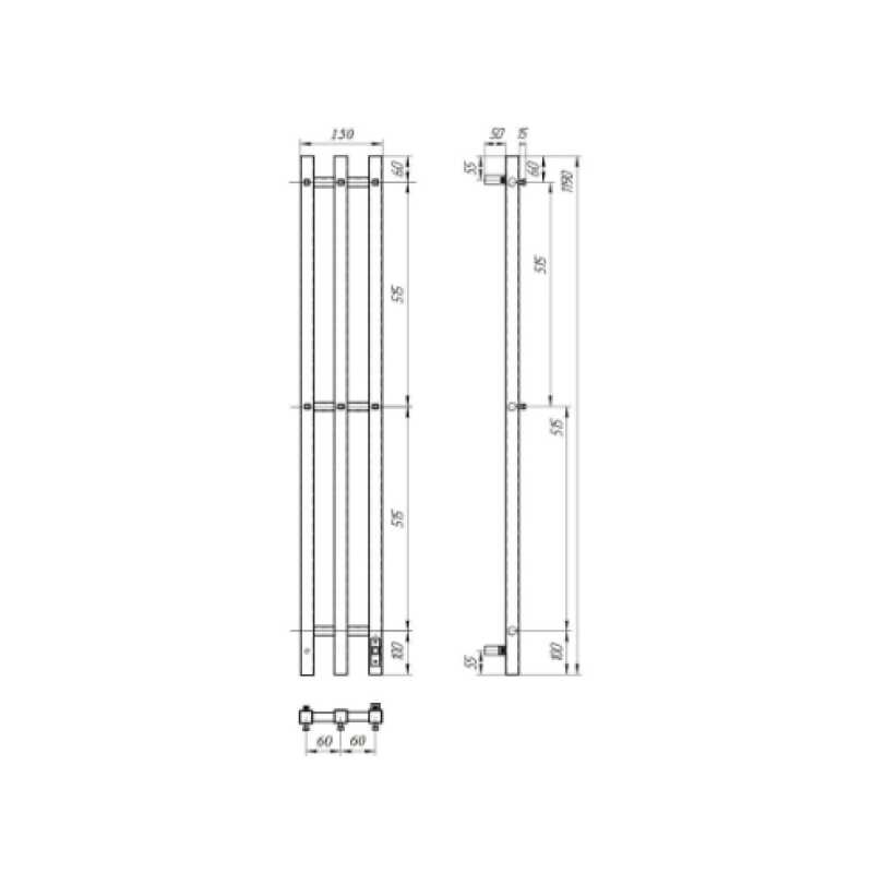 Полотенцесушитель электрический Point Гермес 120x1200 черный