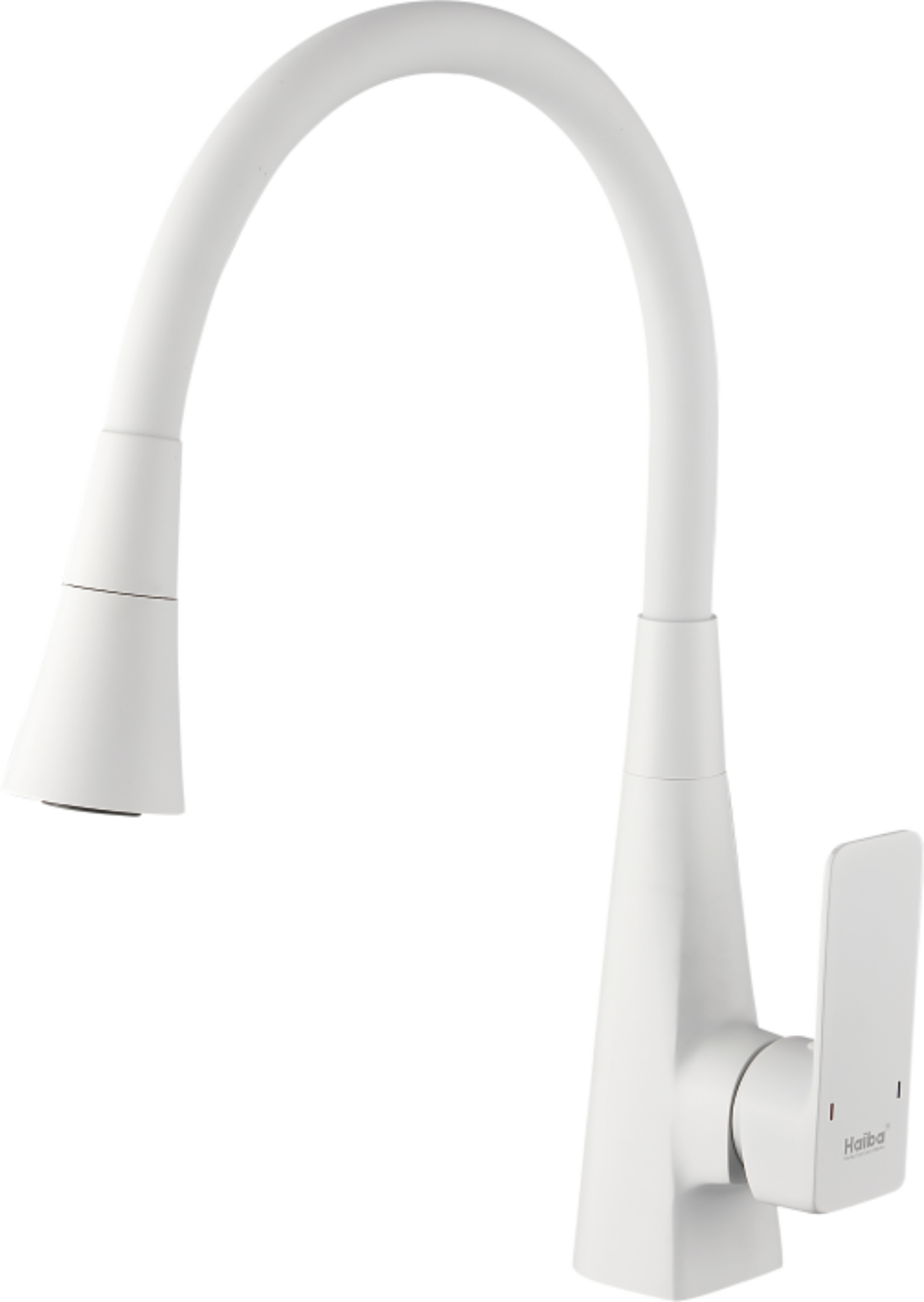 Смеситель для кухни, гибкий излив, латунь, белый HAIBA HB73823-8