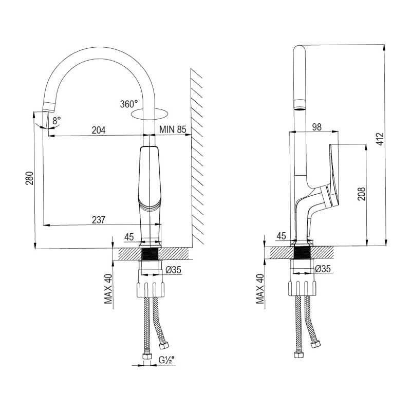 Смеситель для кухни Lemark Bronx LM3705GM