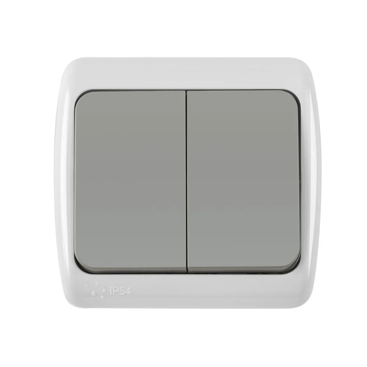 Выключатель 2кл серый ОП 10А, IP54 VKL electric