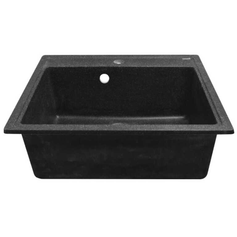 Кухонная мойка Litos (570х505х200) Черная (сифон + герметик) AZARIO