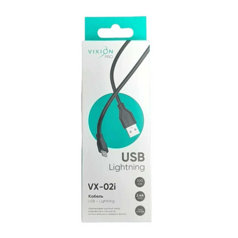 Кабель Type-C VIXION PRO (VX-22i) Lightning 20W (1м) (черный)
