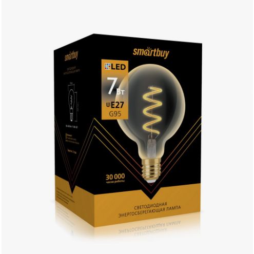 Лампа светодиодная (LED) ART G95-7W/3000/E27 Smartbuy