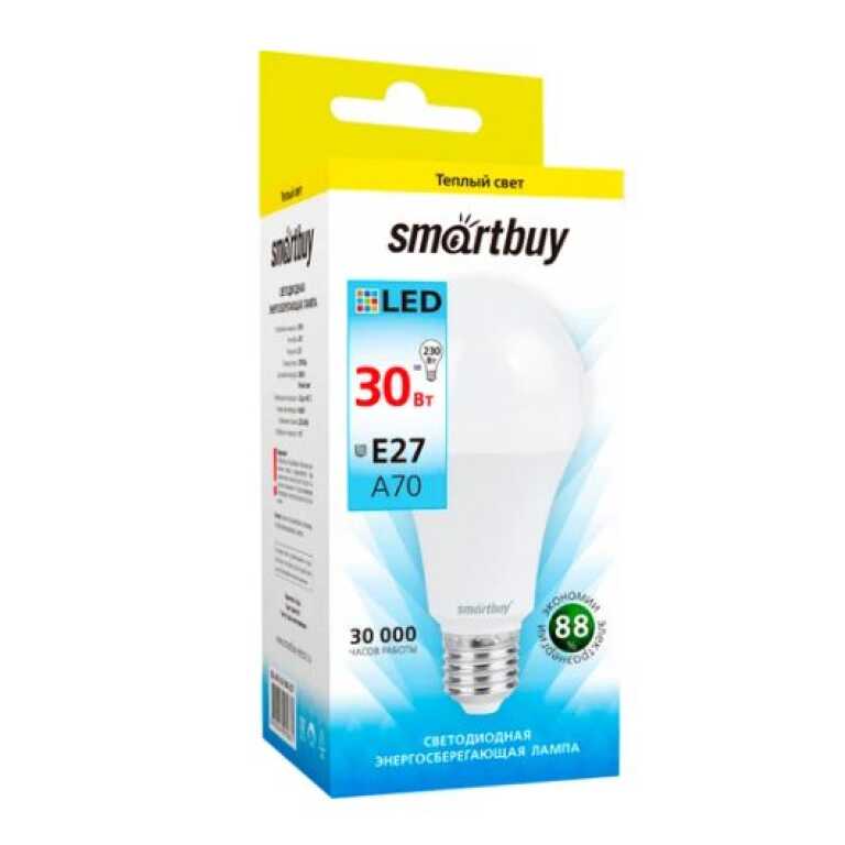Лампа светодиодная (LED) A70-30W/3000/E27 Smartbuy