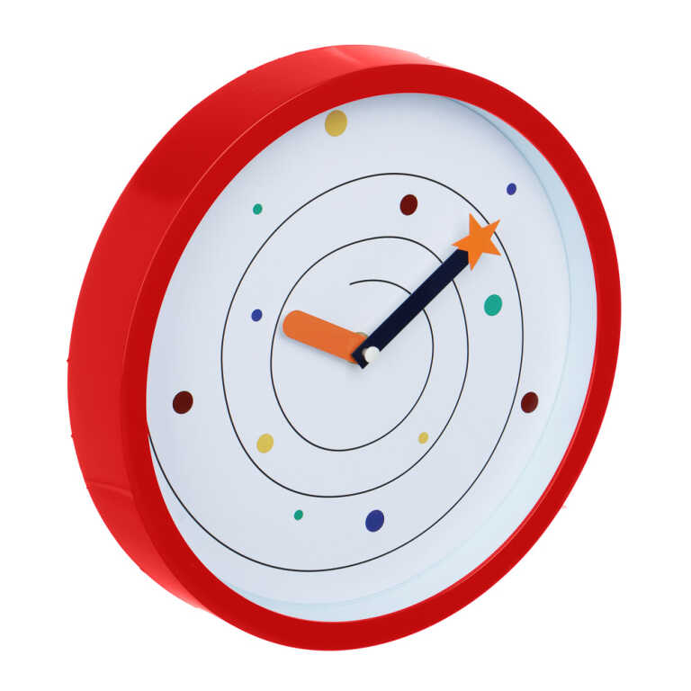 Часы настенные круглые, пластик, 25,4х25,4х4,2 см, 1xАА, красные LADECOR CHRONO