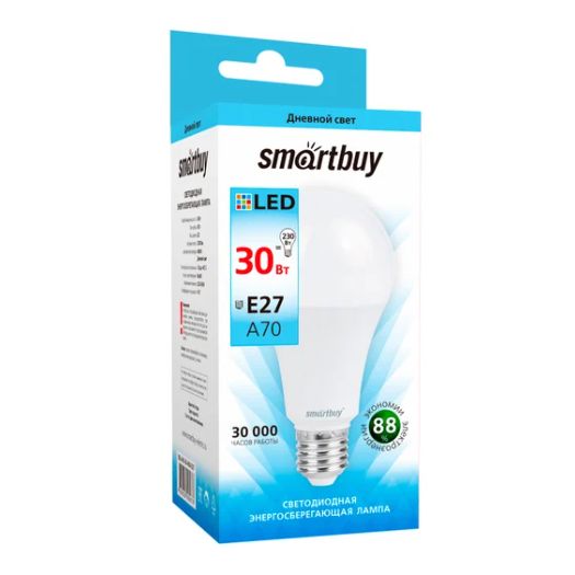 Лампа светодиодная (LED) A70-30W/4000/E27 Smartbuy