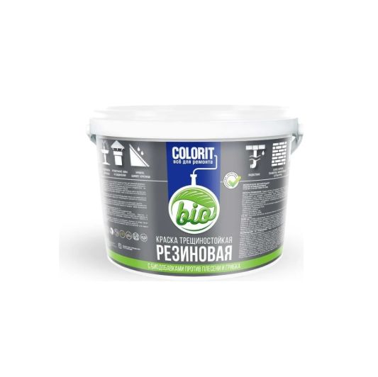 Краска трещиностойкая резиновая COLORIT Bio  6,0 кг